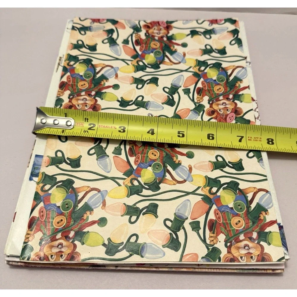 VTG Lot Wrapping Paper Mixed Patterns Sheets Kitsch Holiday Christmas MCM Retro